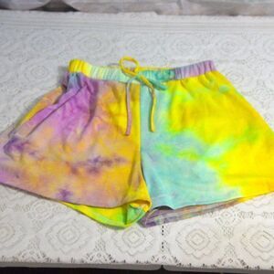 2/$10 Lovely Melody Tie Dye Casual Pull On Shorts with Elastic Waist Tie